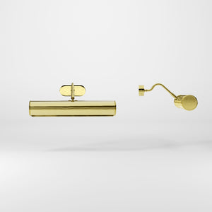 Brass picture light with 30cm shade, internal reflector, and adjustable joint. Ideal for enhancing artwork and decorative interiors by Ghidini 1849 - Finish: OLV Polished Brass