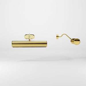 Brass picture light with 30cm shade, internal reflector, and adjustable joint. Ideal for enhancing artwork and decorative interiors by Ghidini 1849 - Finish: ORO 24K Gold Plated