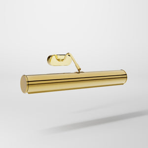 Brass picture light with reflector, adjustable arm, and minimalist design. Perfect for illuminating artwork in elegant interiors by Ghidini 1849 - Finish: ORO 24K Gold Plated