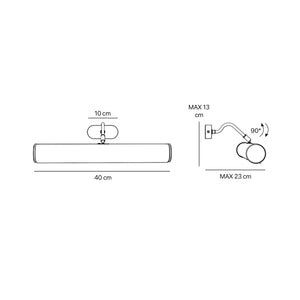 Brass picture light with reflector, adjustable arm, and minimalist design. Perfect for illuminating artwork in elegant interiors by Ghidini 1849
