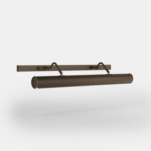 Classic brass picture light 60 cm with integrated reflector and adjustable dual arm for artworks by Ghidini 1849 - Finish: OBM Bronze Satin Matt Brass