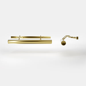 Classic brass picture light 60 cm with integrated reflector and adjustable dual arm for artworks by Ghidini 1849 - Finish: OLV Polished Brass