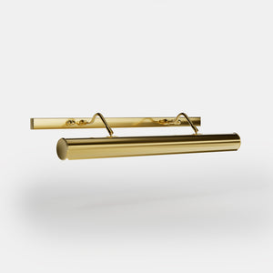 Classic brass picture light 60 cm with integrated reflector and adjustable dual arm for artworks by Ghidini 1849 - Finish: ORO 24K Gold Plated