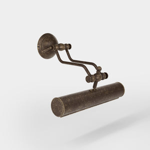 Brass picture light with adjustable arms and a 30 cm shade, timeless design Made in Italy by Ghidini 1849 - Finish: OAS Antique Brass