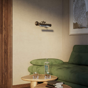 Brass picture light with adjustable arms and a 30 cm shade, timeless design Made in Italy by Ghidini 1849 - Finish: OBM Bronze Satin Matt Brass