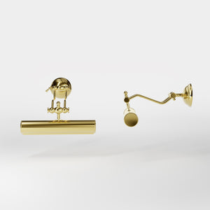 Brass picture light with adjustable arms and a 30 cm shade, timeless design Made in Italy by Ghidini 1849 - Finish: OLV Polished Brass