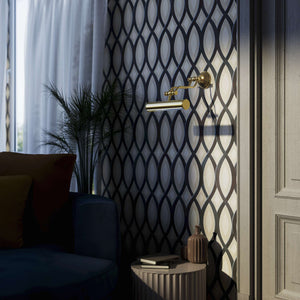 Brass picture light with adjustable arms and a 30 cm shade, timeless design Made in Italy by Ghidini 1849 - Finish: OLV Polished Brass