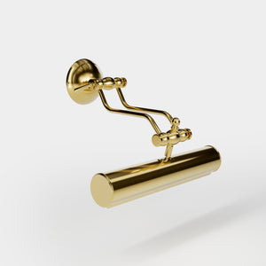 Brass picture light with adjustable arms and a 30 cm shade, timeless design Made in Italy by Ghidini 1849 - Finish: ORO 24K Gold Plated