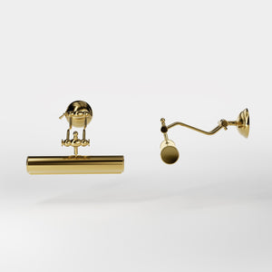 Brass picture light with adjustable arms and a 30 cm shade, timeless design Made in Italy by Ghidini 1849 - Finish: ORO 24K Gold Plated