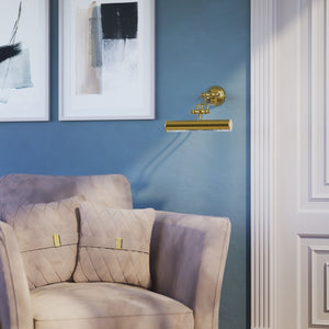 Brass picture light with adjustable arms and a 30 cm shade, timeless design Made in Italy by Ghidini 1849 - Finish: ORO 24K Gold Plated