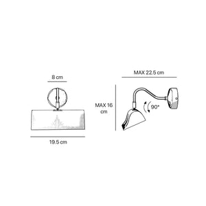 Baroque brass picture wall lamp with ornaments, decorative rosette and adjustable arm for artistic lighting by Ghidini 1849
