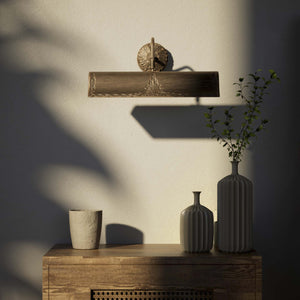 Classical brass picture wall lamp 30 cm with rocaille decorations, floral rosette and adjustable arm by Ghidini 1849 - Finish: OBM Bronze Satin Matt Brass