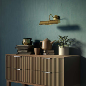 Classical brass picture wall lamp 30 cm with rocaille decorations, floral rosette and adjustable arm by Ghidini 1849 - Finish: ORO 24K Gold Plated