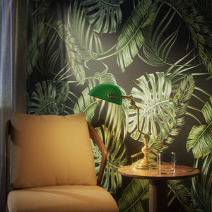 Banker’s lamp in brass with adjustable green glass shade, classic style, ideal for elegant and functional interiors by Ghidini 1849 - OLV Polished Brass