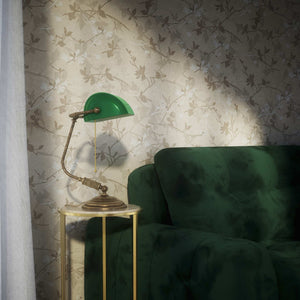 Banker’s lamp in brass with green shade, perfect for offices, studies, and classic interiors by Ghidini 1849 - Finish: OAS Antique Brass