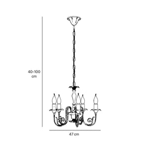 Classic brass chandelier with 5 ornate arms, Louis XV style, ideal for elegant interiors by Ghidini 1849 - Finish: OBS Bronze Satin Brass