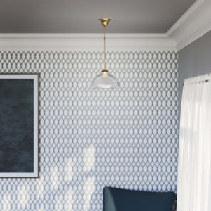 Pendant light brass ribbed glass clear vintage industrial design kitchen Italian Ghidini 1849 - Finish: OBS Bronze Satin Brass