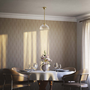 Pendant light brass ribbed glass clear vintage industrial design kitchen Italian Ghidini 1849 - Finish: OLV Polished Brass