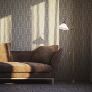 Floor lamp with brass sliding system adjustable glossy white glass shade vintage design Made in Italy by Ghidini 1849 - Finish: OBM Bronze Satin Matt Brass