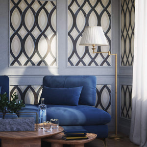 Brass floor lamp with ivory fabric shade and adjustable arm, ideal for elegant interiors by Ghidini 1849 - Finish: OBS Bronze Satin Brass