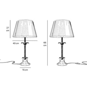 Classic brass table lamp with ivory white fabric shade Luigi XV by Ghidini 1849