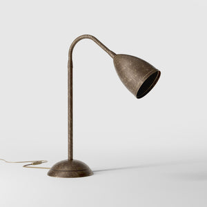 Table lamp brass flexible tube contemporary design adjustable lighting Made in Italy modern style - Finish: OAS Antique Brass