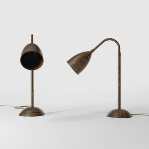 Table lamp brass flexible tube contemporary design adjustable lighting Made in Italy modern style - Finish: OAS Antique Brass