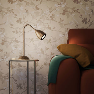 Table lamp brass flexible tube contemporary design adjustable lighting Made in Italy modern style - Finish: OAS Antique Brass