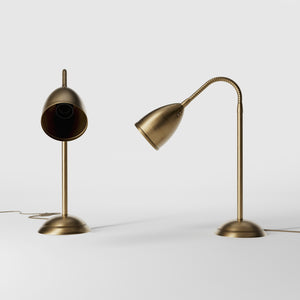 Table lamp brass flexible tube contemporary design adjustable lighting Made in Italy modern style - Finish: OBS Bronze Satin Brass