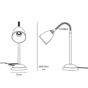 Table lamp brass flexible tube contemporary design adjustable lighting Made in Italy modern style