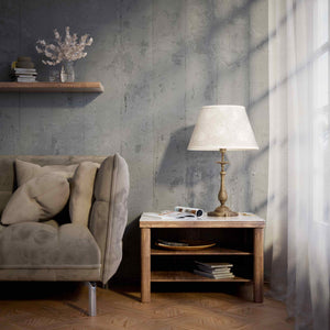 Baroque brass table lamp with decorated white shade ornamental base floral details classic style - Finish: OAS Antique Brass