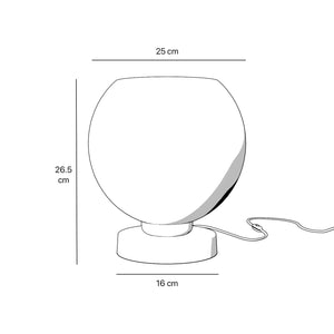 Brass table lamp with frosted glass globe, sophisticated lighting for interiors