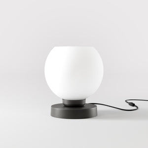 Brass table lamp with frosted glass globe, minimalist and elegant design, ideal for refined interiors - Finish: OBR Dark Bronze