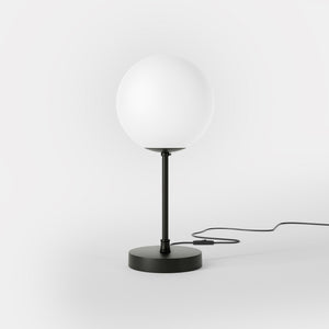 Mid-Century table lamp with frosted glass globe and brass structure Made in Italy vintage style desig by Ghidini 1849 - Finish: ONO Matt Black
