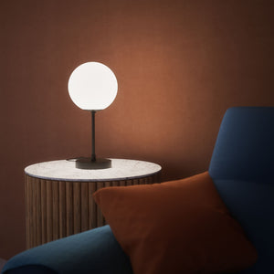 Mid-Century table lamp with frosted glass globe and brass structure Made in Italy vintage style desig by Ghidini 1849 - Finish: ONO Matt Black