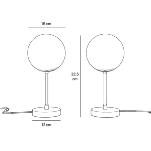 Mid-Century table lamp with frosted glass globe and brass structure Made in Italy vintage style desig by Ghidini 1849