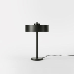 Modern metal table lamp with a matte black shade and golden interior, perfect for stylish interiors by Ghidini 1849 - Finish: ONO Matt Black