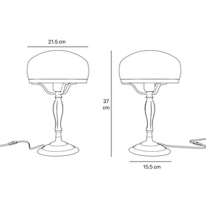 Vintage mushroom lamp in brass with green glass shade, elegant and timeless design by Ghidini 1849