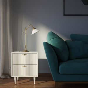 Brass desk lamp with white glass shade adjustable arm classic library style decorated base handcrafted Italian design by Ghidini 1849 - Finish: OBS Bronze Satin Brass