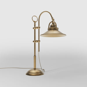 Vintage brass table lamp with adjustable arm and swivel conical shade perfect for desk lighting by Ghidini 1849 - Finish: OBS Bronze Satin Brass