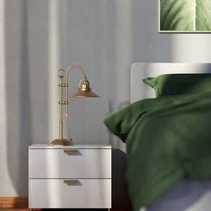 Vintage brass table lamp with adjustable arm and swivel conical shade perfect for desk lighting by Ghidini 1849 - Finish: OBS Bronze Satin Brass