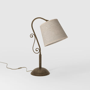 Classic brass table lamp with fabric shade Bruxelles by Ghidini 1849 - Finish: OAS Antique Brass