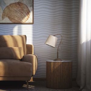 Classic brass table lamp with fabric shade Bruxelles by Ghidini 1849 - Finish: OAS Antique Brass