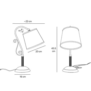 Classic brass table lamp with fabric shade Bruxelles by Ghidini 1849