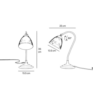 Desk lamp brass ribbed glass clear adjustable joint retro design desk Italian Ghidini 1849