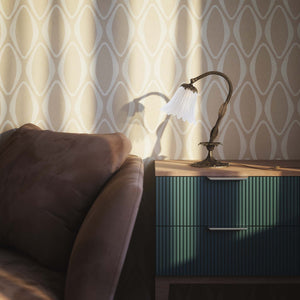 Brass table lamp with sculpted floral frosted glass shade and engraved base by Ghidini 1849 - Finish: OAS Antique Brass