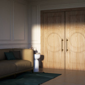 Brass pull handle with a twisted shaft, classic and elegant design, ideal for exclusive entrances by Ghidini 1849 - Finish: OBS Bronze Satin Brass