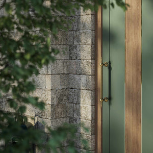 Brass pull handle with a twisted shaft, classic and elegant design, ideal for exclusive entrances by Ghidini 1849 - Finish: OBV Bronze Satin Light Brass