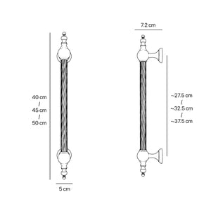 Brass pull handle with a twisted shaft, classic and elegant design, ideal for exclusive entrances by Ghidini 1849
