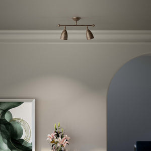 Ceiling light 2 adjustable spots brass Nordic design articulated shades directional lighting Made in Italy - Finish: OAS Antique Brass